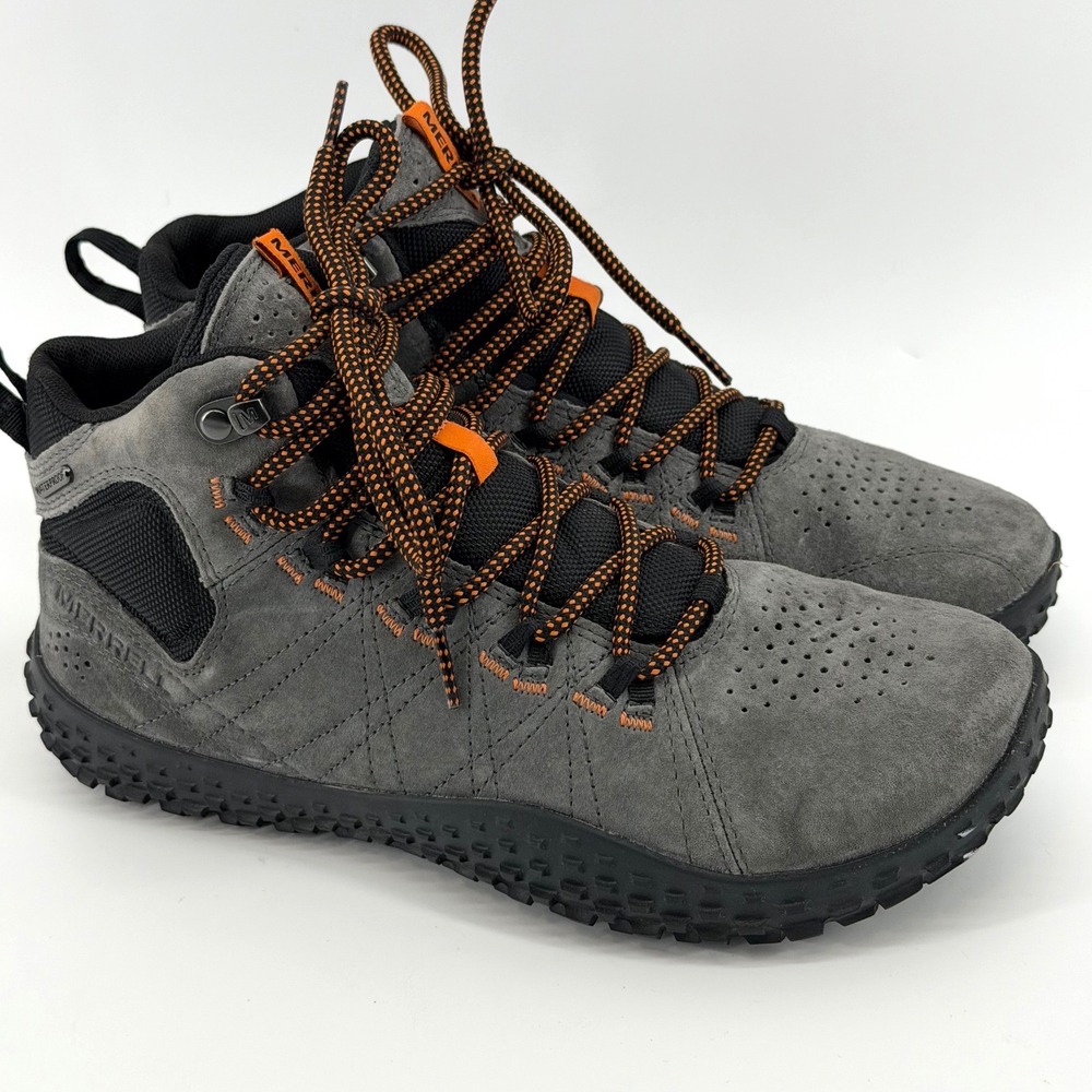 Merrell Men's Wrapt Mid Waterproof Hiking Boots Grey Orange J036001Z Mens 8